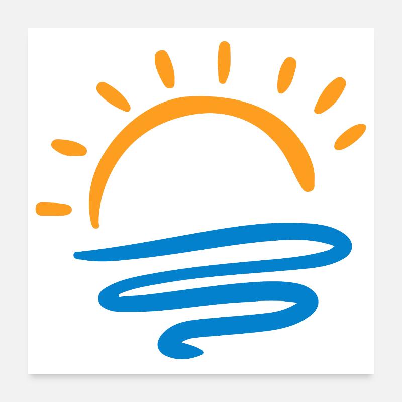 Sun & Sea Poster 24" x 24" (60x60 cm)