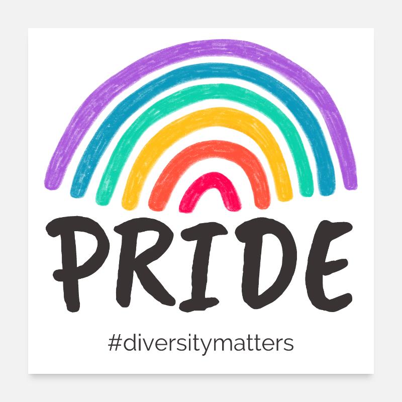 Pride black - #diversitymatters Poster 60x60 cm