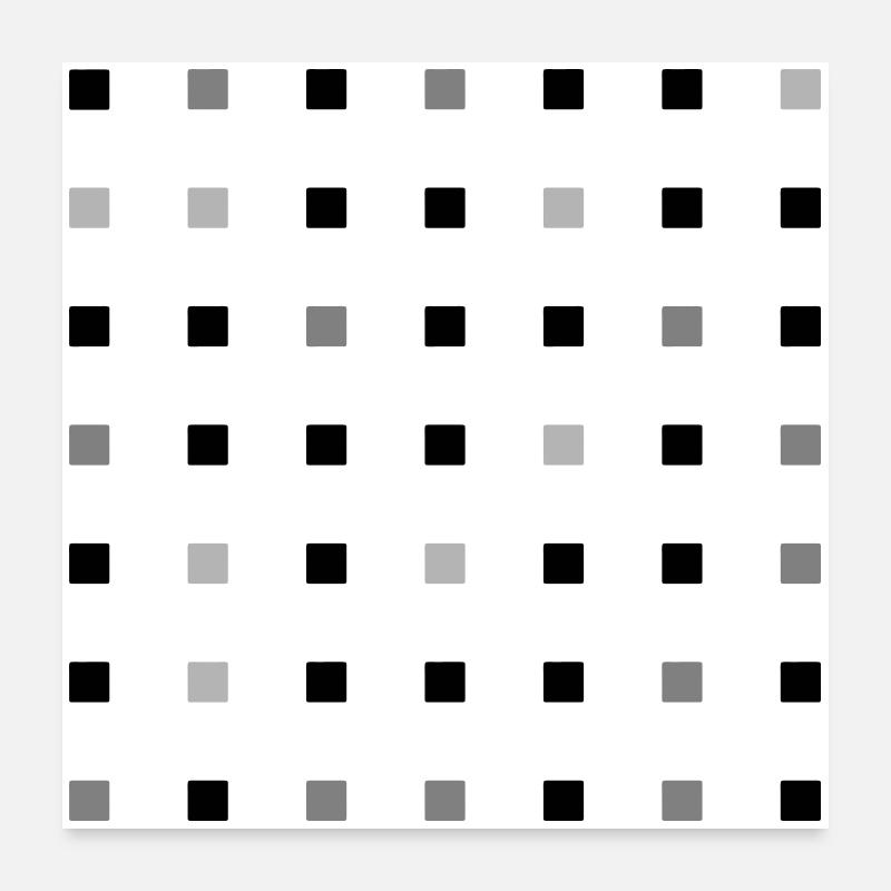 Quadrateraster - Poster 60x60 cm - Weiß