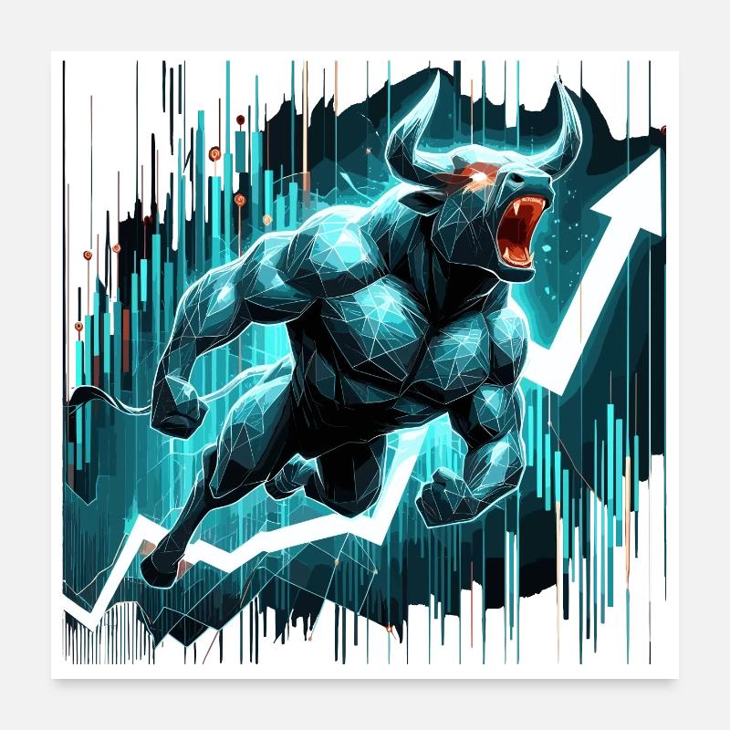 Finance Actions Taureau Wall Street Cadeau Poster 60 x 60 cm