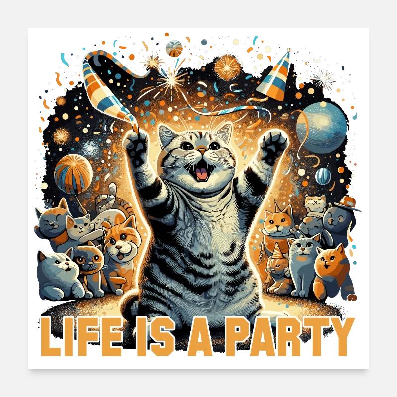 Britisch Kurzhaar Katze BKH Party Geschenk Poster 60x60 cm