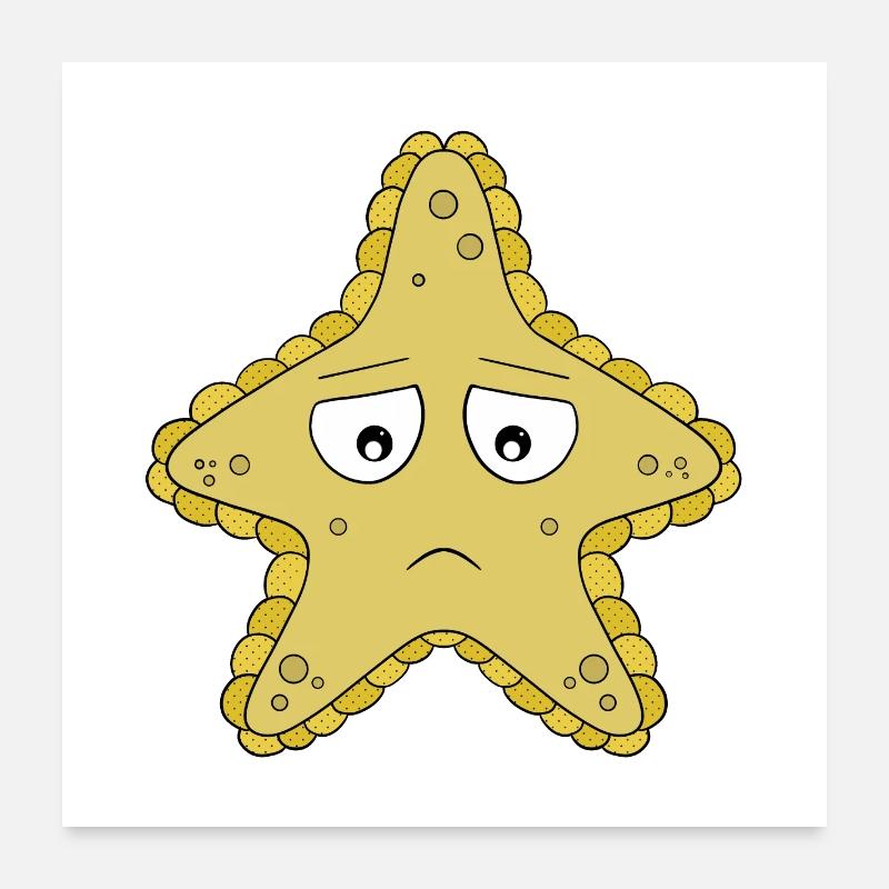 Trauriger Seestern Poster 60x60 cm