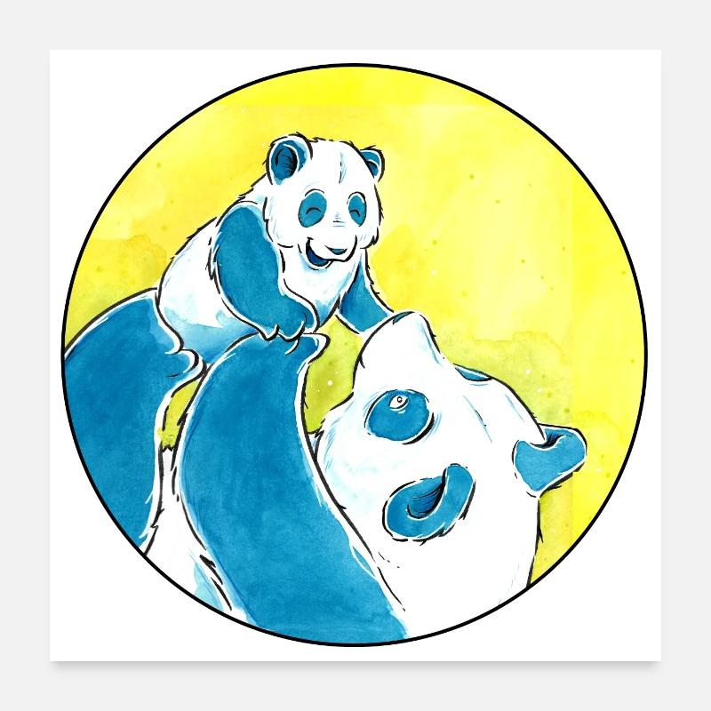 Panda Bear Love Poster 24" x 24" (60x60 cm)