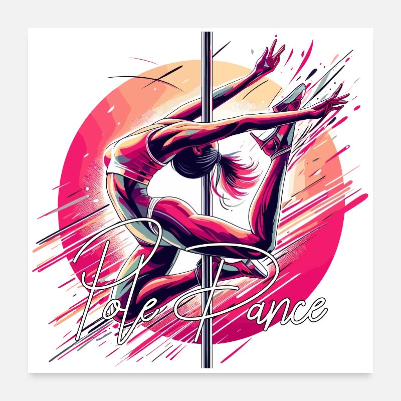 Pole Dance Dynamik pink Geschenk Poster 60x60 cm