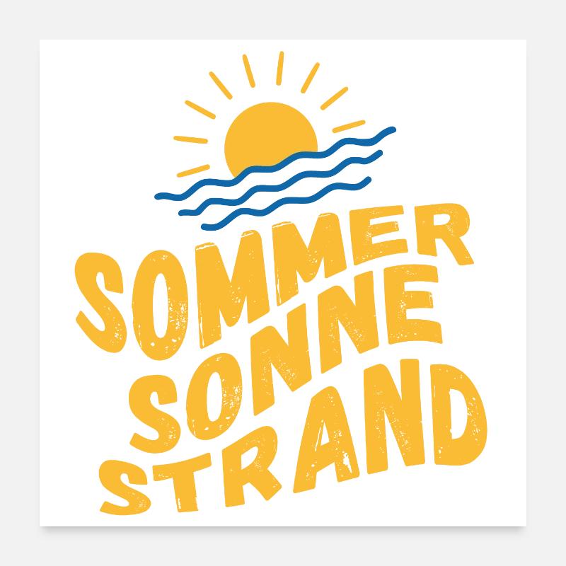 Été, soleil, plage et mer Poster 60 x 60 cm