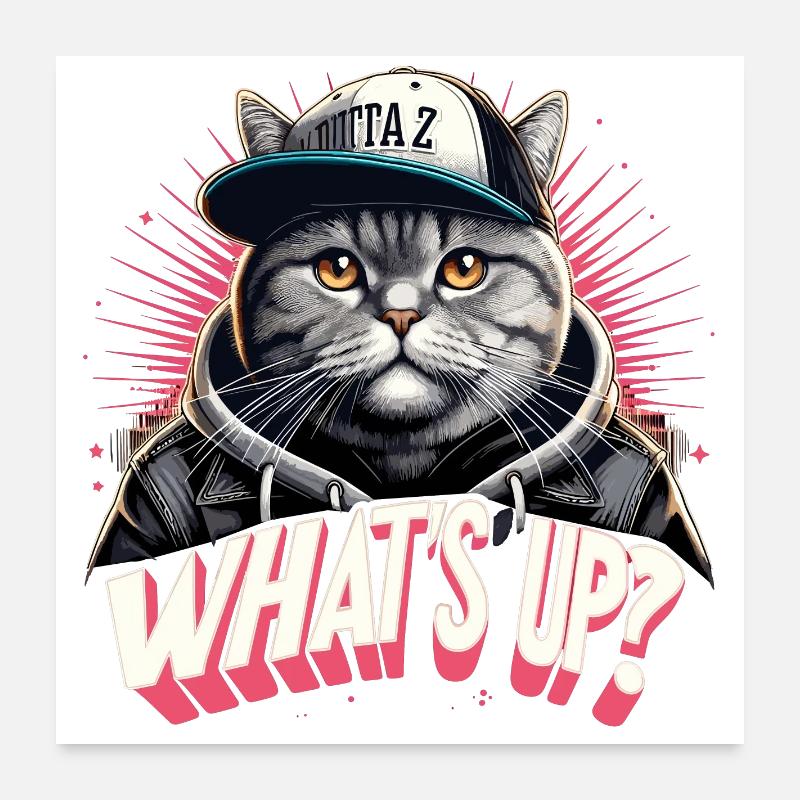 BKH Britisch Kurzhaar Katze getigert Gangster Poster 60x60 cm