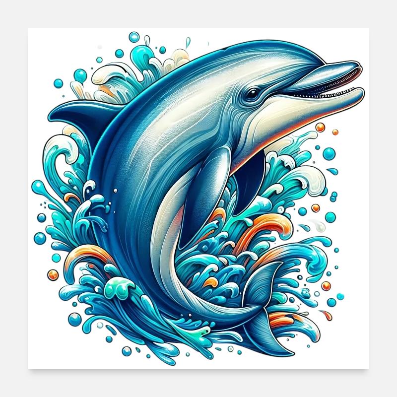 Dauphin Poster 60 x 60 cm
