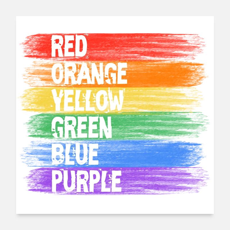Art à rayures aux couleurs arc-en-ciel Poster 60 x 60 cm