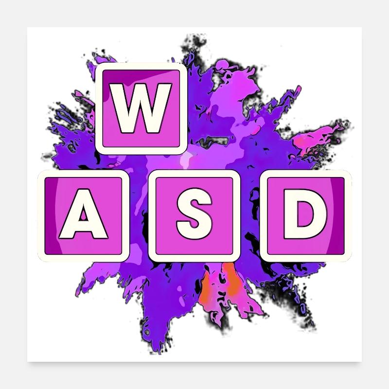WASD Splash Gaming Blocks Poster 60 x 60 cm
