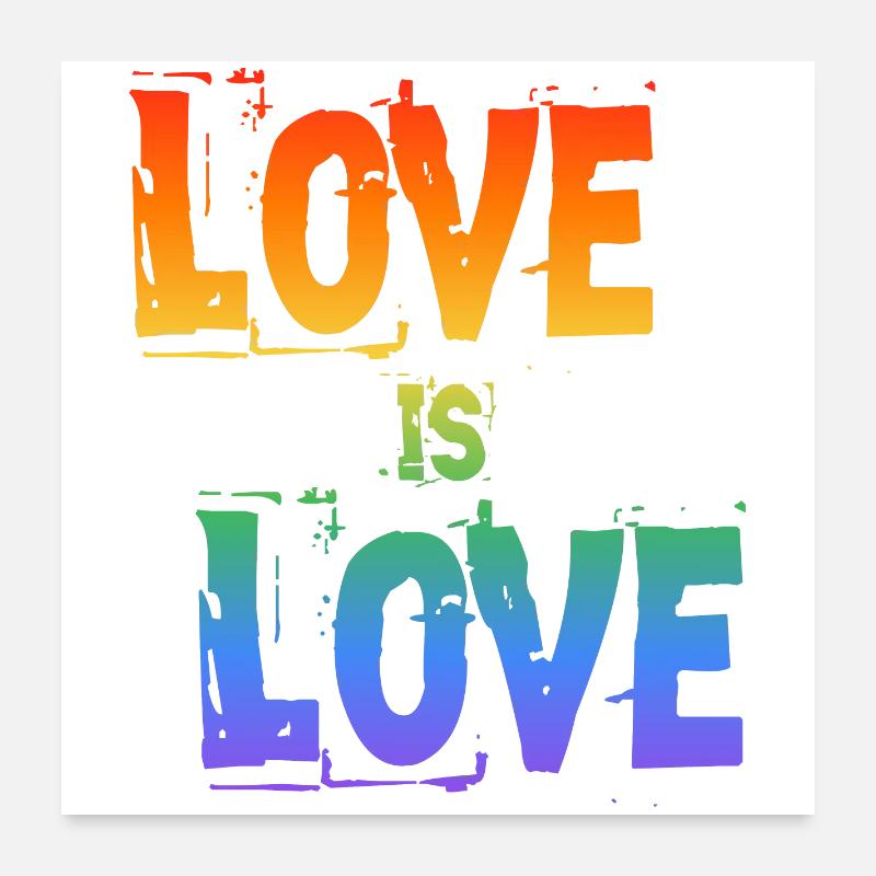 L’amour, c’est l’arc-en-ciel Poster 60 x 60 cm