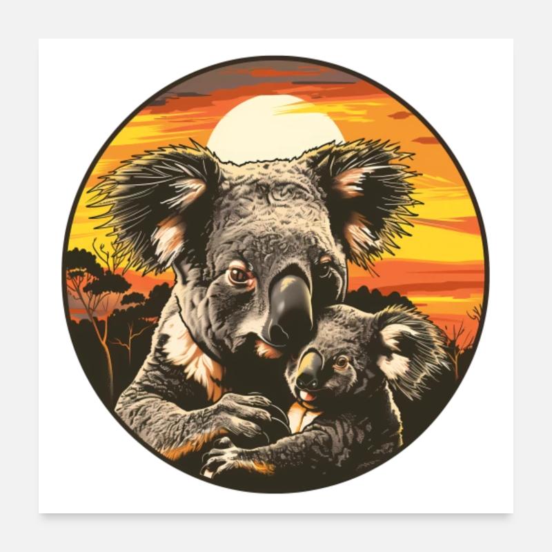 Koala Bear Dad Koala Bear Father Son Koala Bear Poster 24" x 24" (60x60 cm)