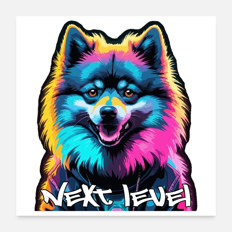 Petit Spitz Spitz Next Level Cyber Dog Cadeau Poster 60 x 60 cm