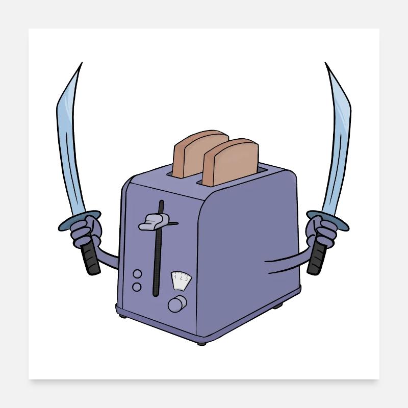 Toaster and the sword Poster 24" x 24" (60x60 cm)