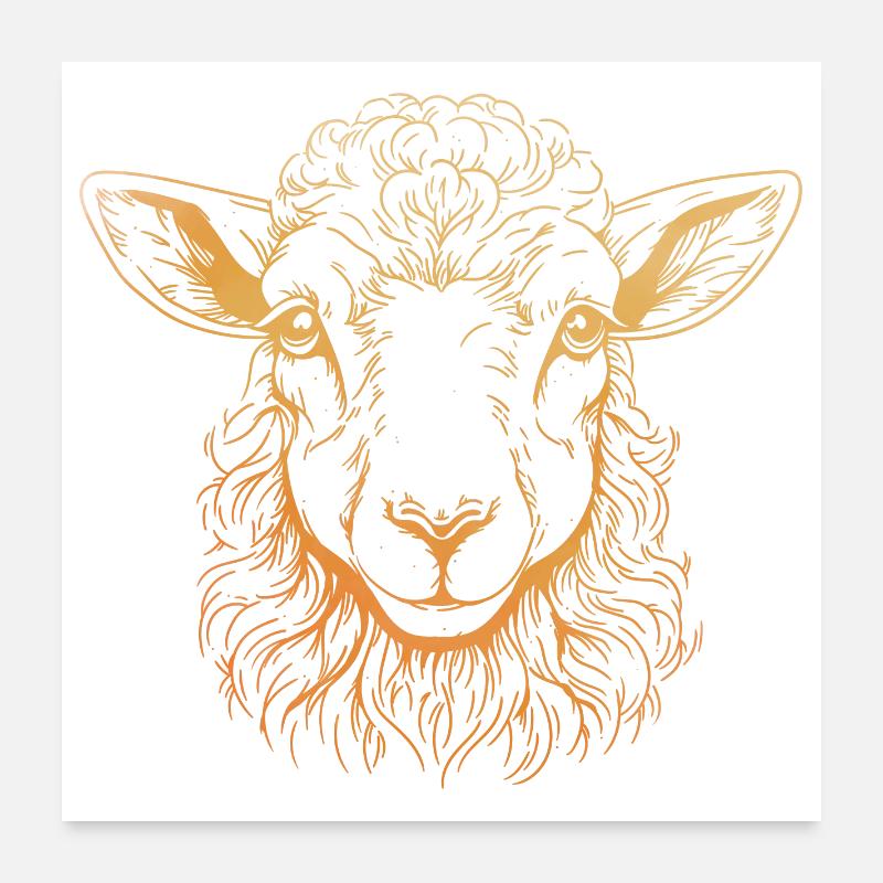 Lamb Portrait Poster 24" x 24" (60x60 cm)