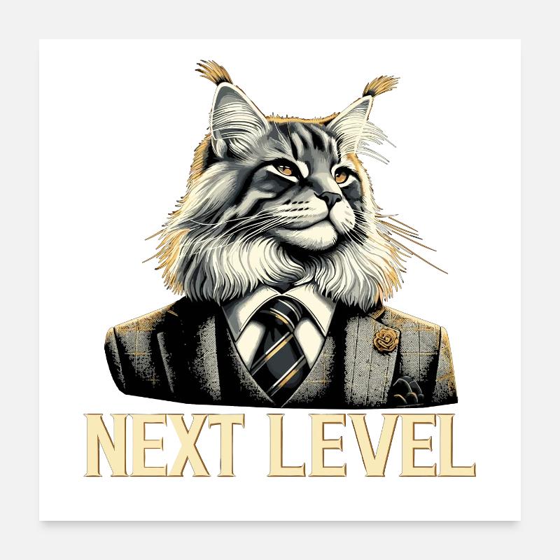 Maine Coon Cat Next Level Costume Cadeau de Succès Poster 60 x 60 cm