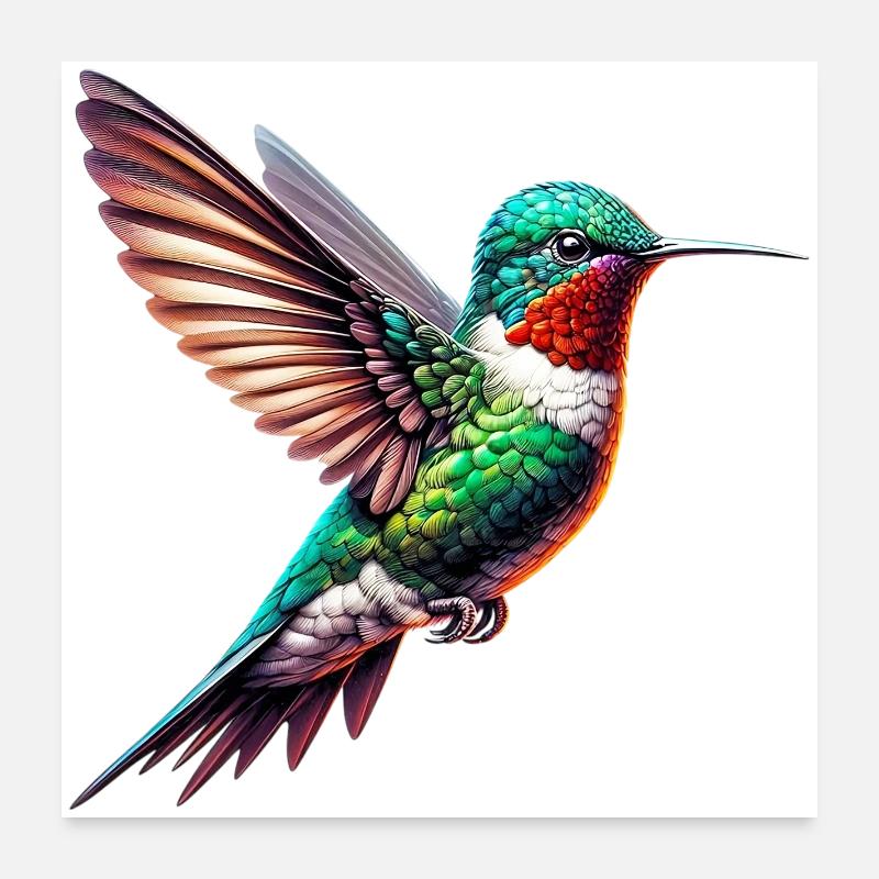 Colibri Poster 60 x 60 cm