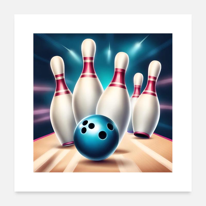 Bowling, Bowlingbahn, Bowling Poster 60x60 cm