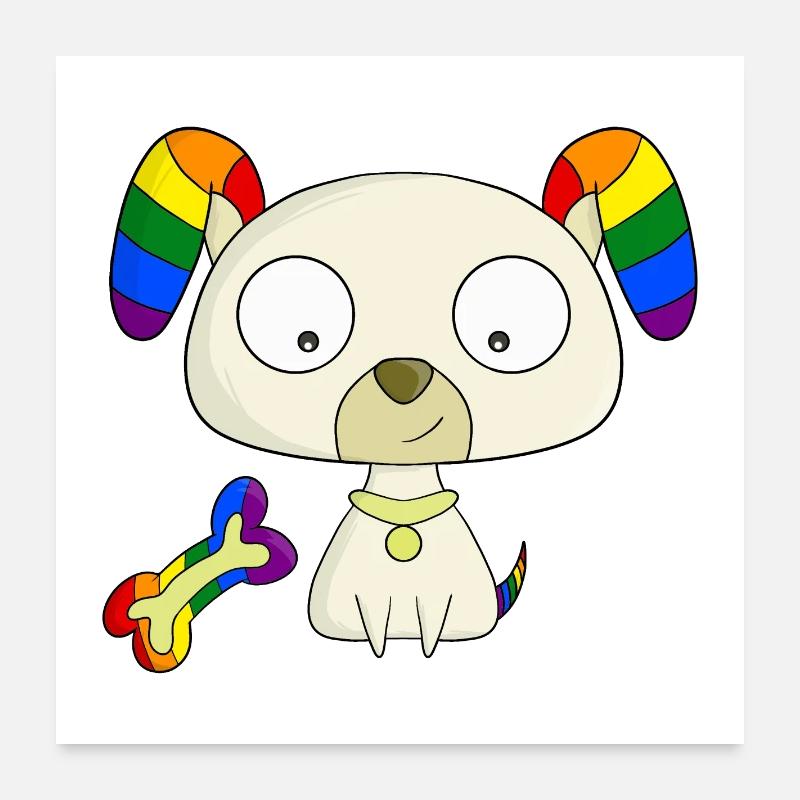 Chiot arc-en-ciel Poster 60 x 60 cm