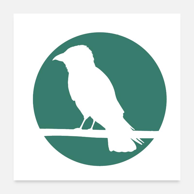 Crow on a branch Poster 24" x 24" (60x60 cm)