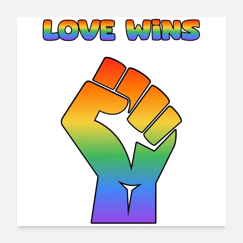 Love Wins Pride-Faust Rainbow Poster 24" x 24" (60x60 cm)