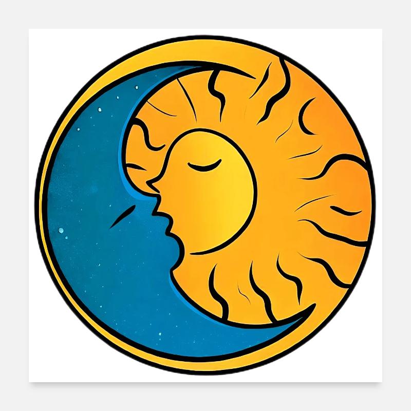 Soleil et Lune Poster 60 x 60 cm