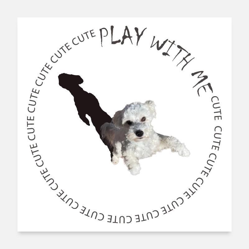 Spiel mit mir - Poster 60x60 cm - Weiß
