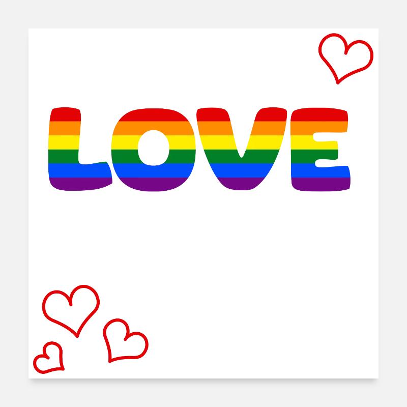 Rainbow love: Love is everything Poster 24" x 24" (60x60 cm)