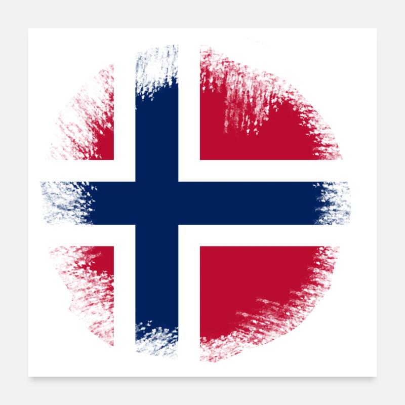 Norwegen Flagge Design Grunge Norge Norway Poster 60x60 cm