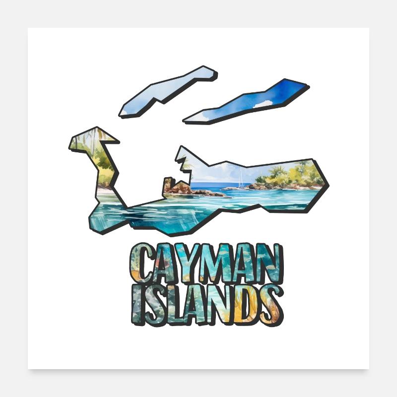 Watercolor Map Islands Poster 24" x 24" (60x60 cm)