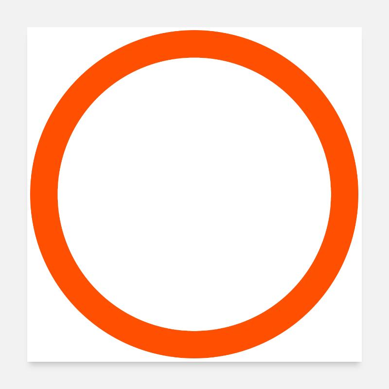 Neon Orange Circle Emblem Poster 24" x 24" (60x60 cm)