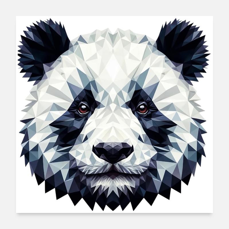 Polygonaler Panda Poster 60x60 cm