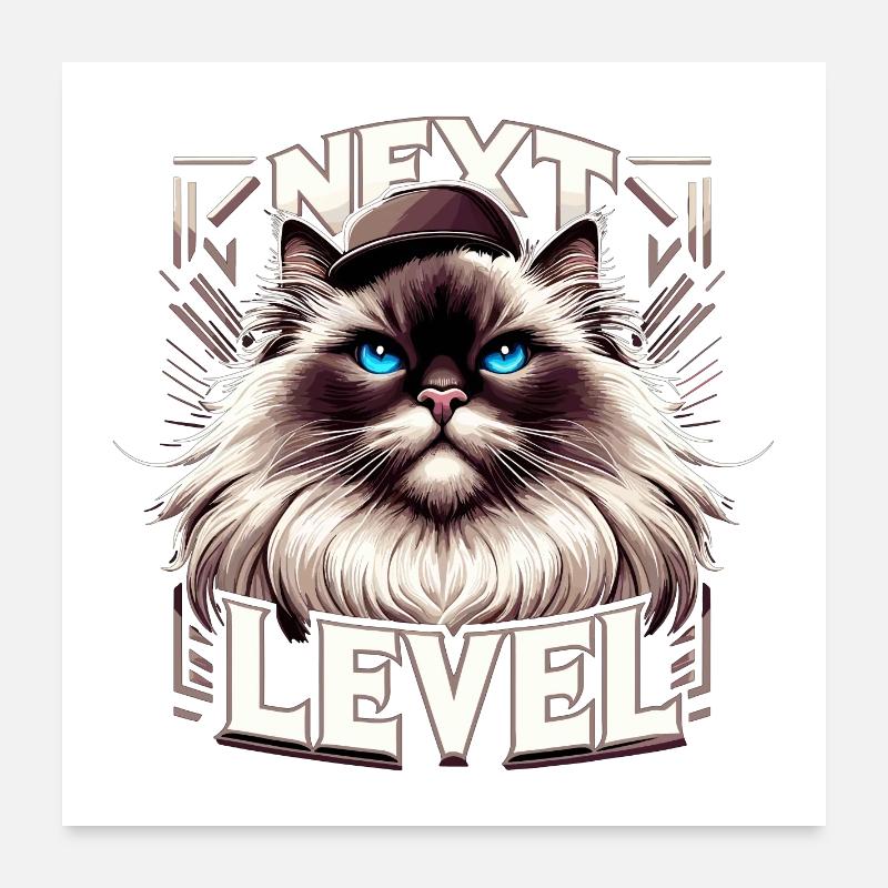 Chat Birman Sacré Chat Birman Gangsta Cadeau Poster 60 x 60 cm