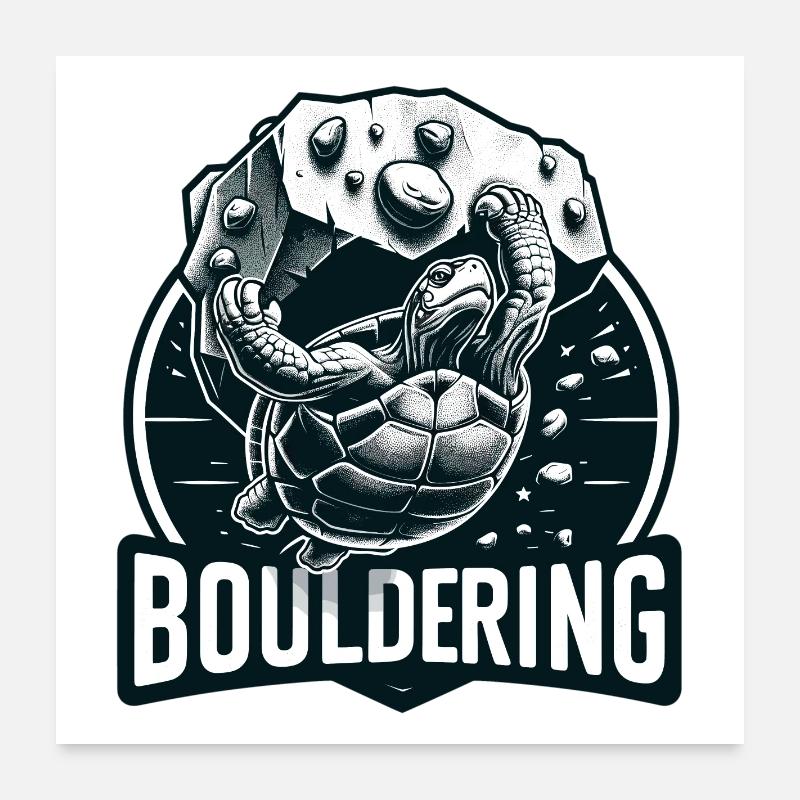 Bouldern Schildkröte Klettern Geschenk Poster 60x60 cm