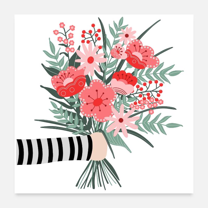 Einfach mal Danke sagen - ein lieber Blumengruß Poster 60x60 cm