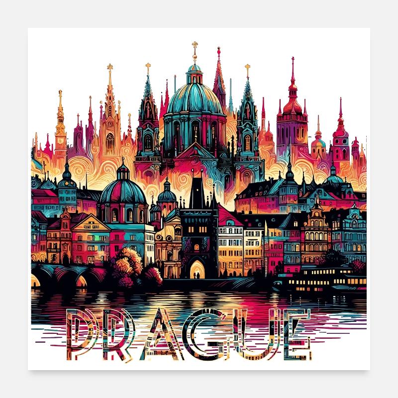 Prag Hauptstadt Tschechien Geschenk Poster 60x60 cm