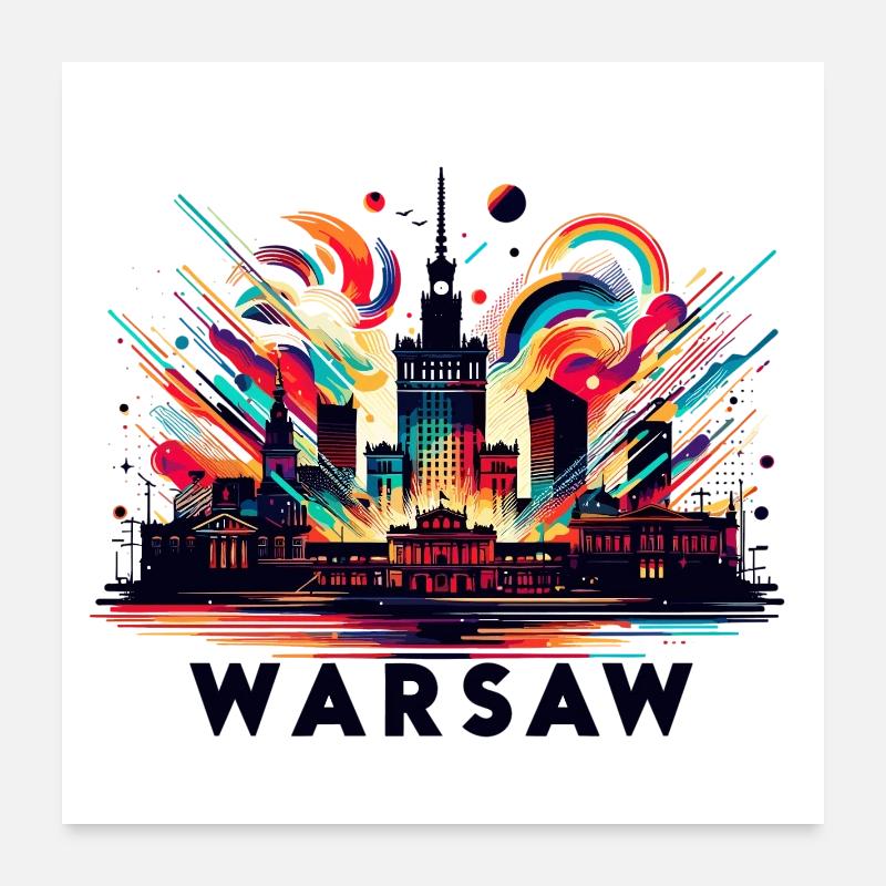 Varsovie Capitale Pologne Cadeau Poster 60 x 60 cm