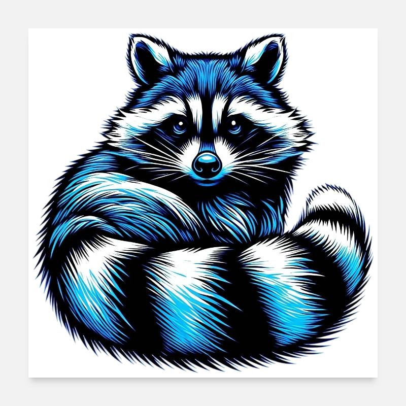 Waschbär Poster 60x60 cm