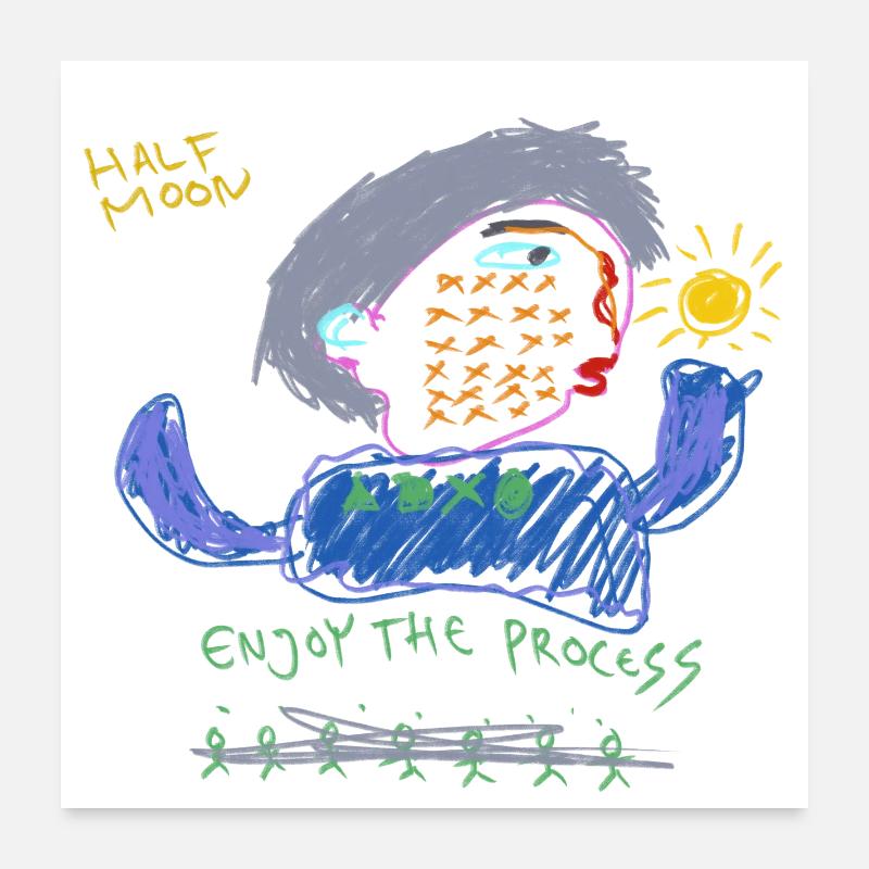 Enjoy the process - Poster 60x60 cm - Weiß