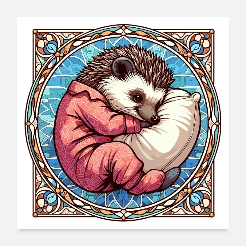 Igel Schlafen Leidenschaft Geschenk Poster 60x60 cm
