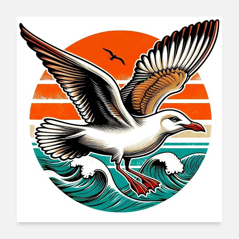 Möwe Poster 60x60 cm