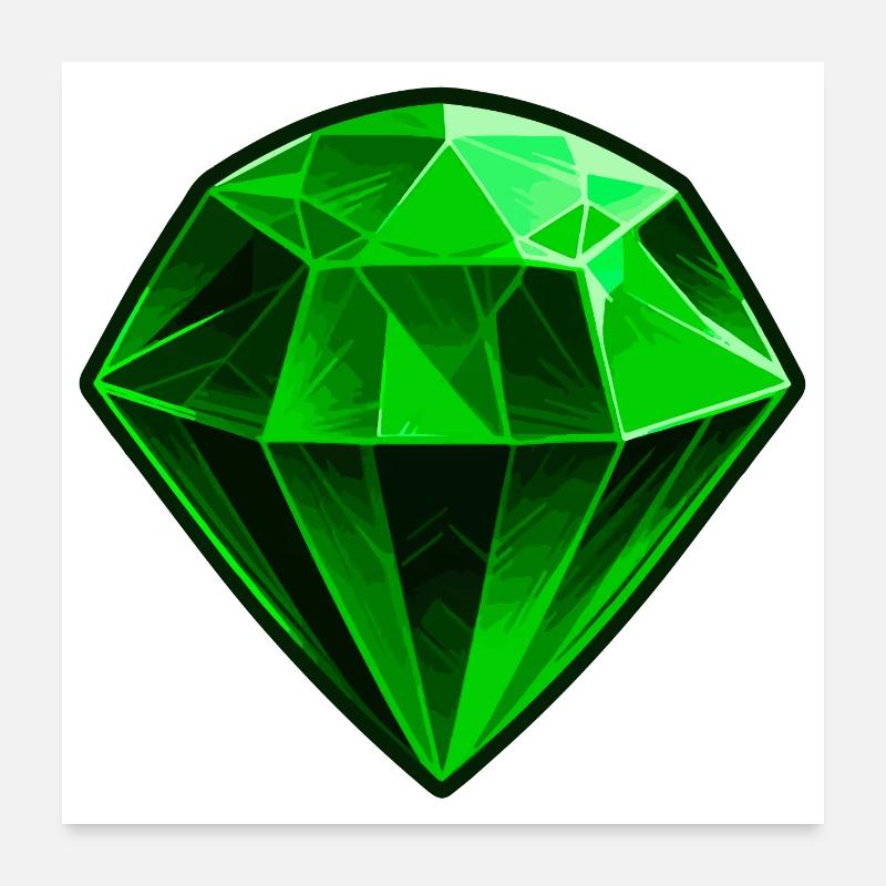 Precious Green Emerald Gemstone Poster 24" x 24" (60x60 cm)