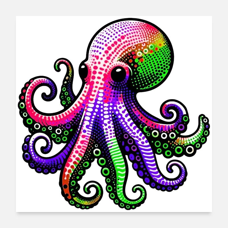 Octopus Poster 24" x 24" (60x60 cm)