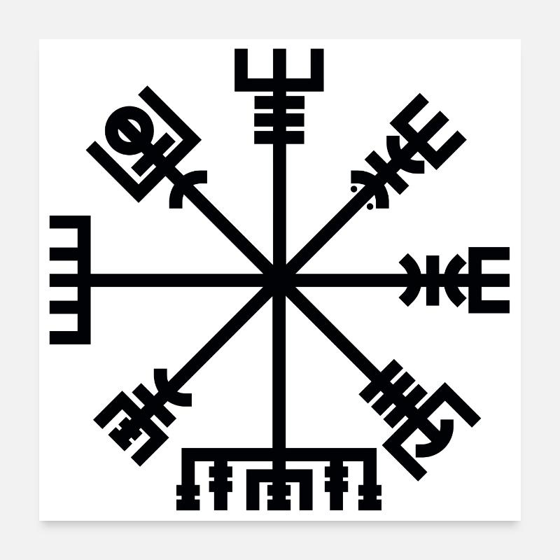 Vegvisir black Poster 24" x 24" (60x60 cm)