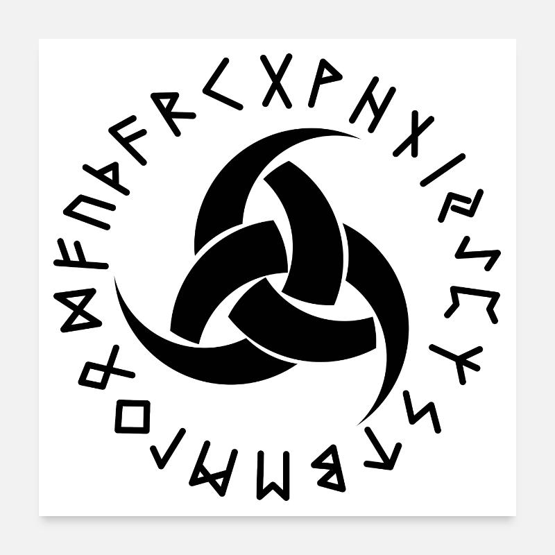 Runes de Skaldenmet couleur noire Poster 60 x 60 cm