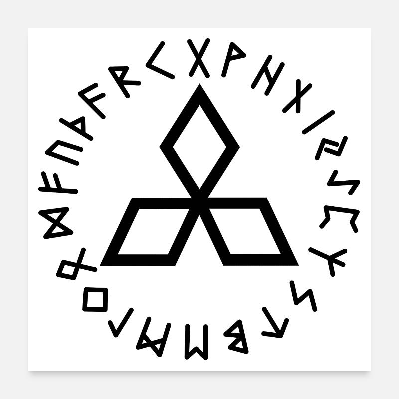 Triceps runes black Poster 24" x 24" (60x60 cm)