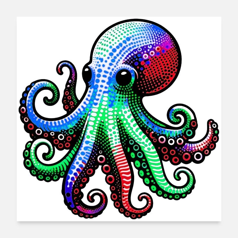 Octopus Poster 24" x 24" (60x60 cm)