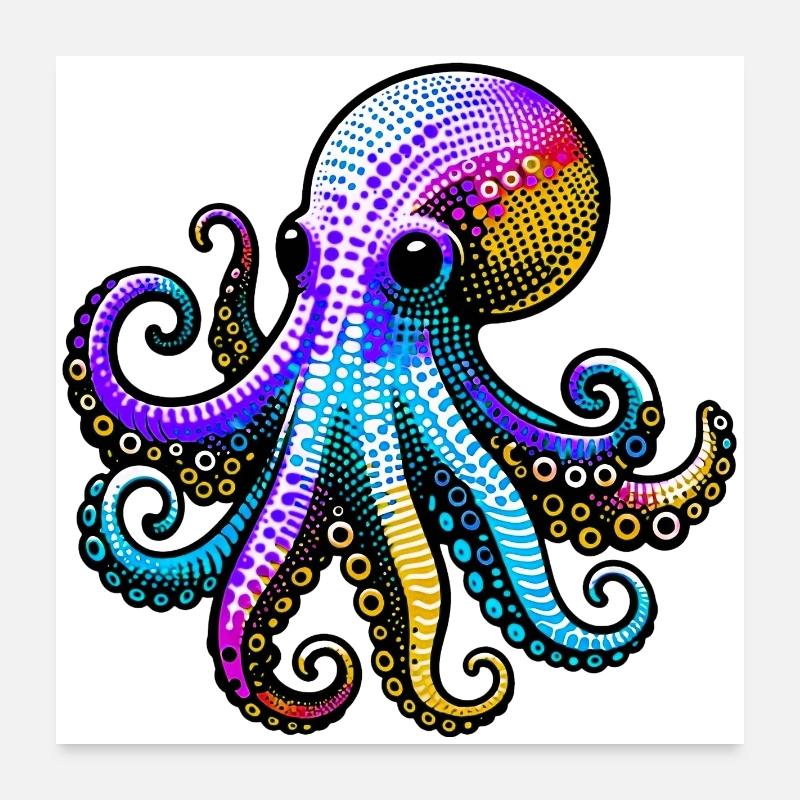 Krake Poster 60x60 cm