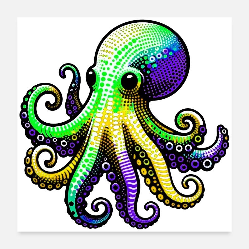 Octopus Poster 24" x 24" (60x60 cm)