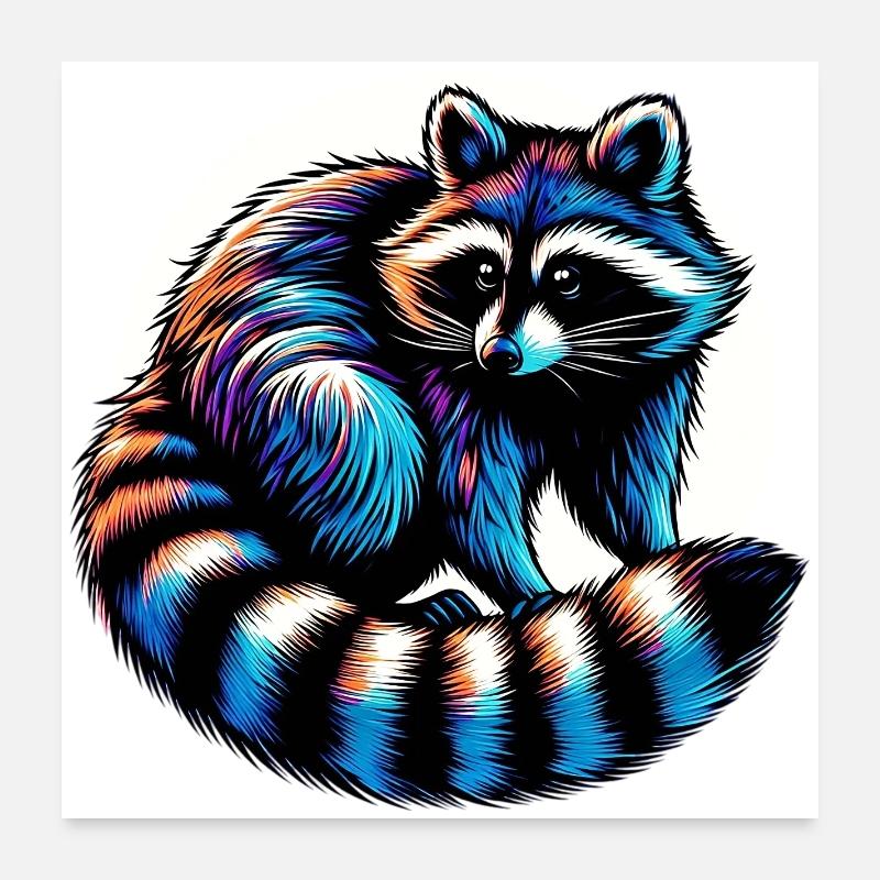 Raccoon Poster 24" x 24" (60x60 cm)