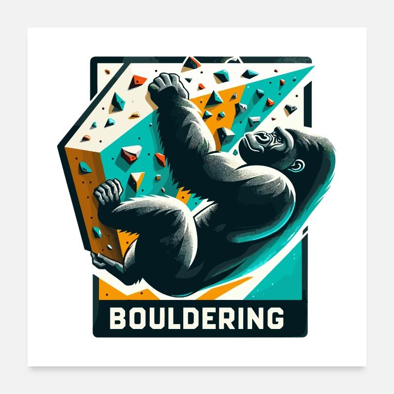 Cadeau de gorille d’escalade de bloc Poster 60 x 60 cm